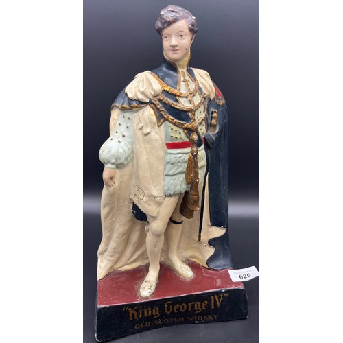 626 - Vintage King George IV Old Scotch Whisky advertising figure together with an arts and crafts 1919 bo... 