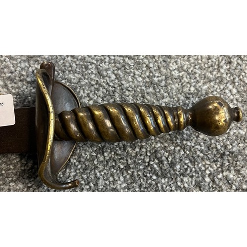 732 - 19th century antique sword with crested moon and three star marking. [74cm in length]