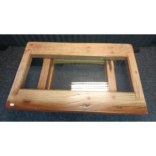 810 - Large Tarabosky coffee table made from reclaimed timber. Glass Top Hager & Thorner Coffee Table From... 