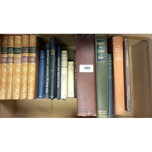 895 - A Collection of Books to include first editions, titles to include: A Series of five leather bound b... 