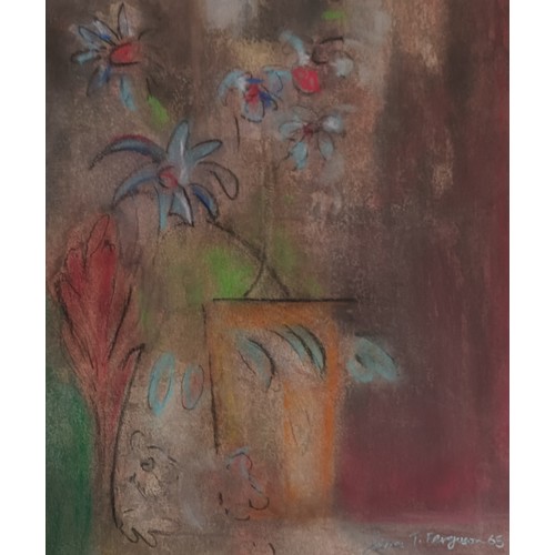 141 - Mixed media depicting still life Signed James T Ferguson [41x38cm]