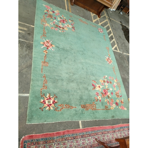 98J - Large early woven sitting room rug .