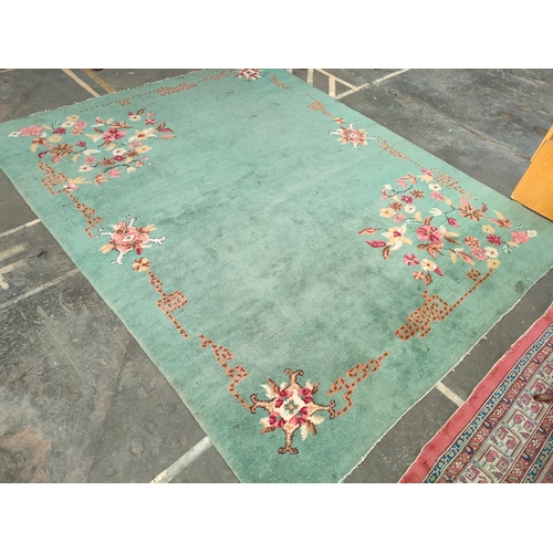 98J - Large early woven sitting room rug .