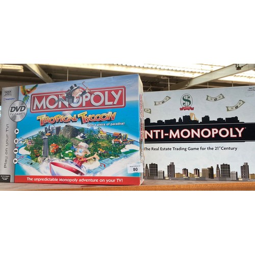 80 - A Large collection of boxed Monopoly includes Simpsons monopoly etc