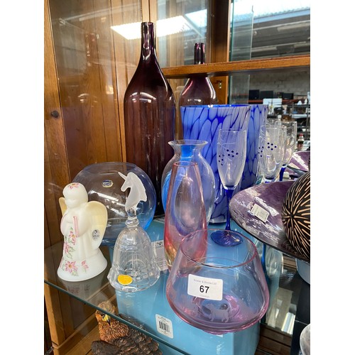 67 - A Large Collection of art glass to include Caithness , Fenton glass etc