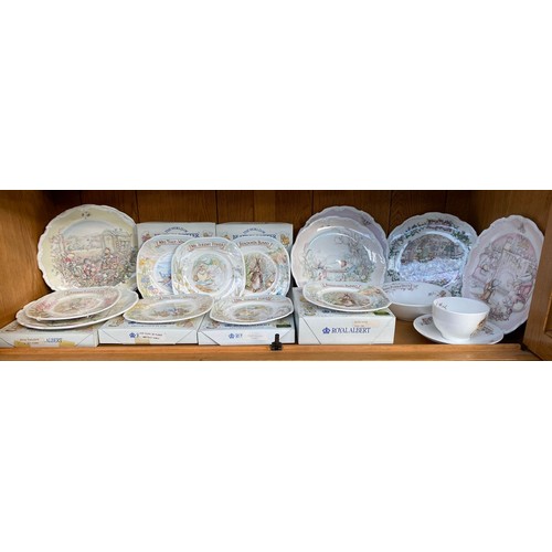 64 - Large Collection of Royal Albert Beatrix potter collectors plates includes Mrs tiggy winkle, Benjami... 