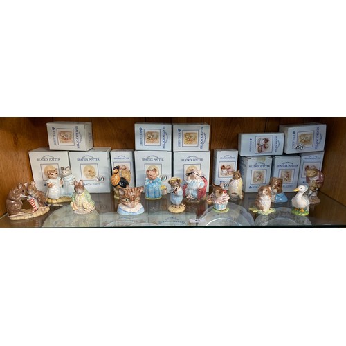 63 - A Large Collection of Royal Albert Beatrix potter figures includes Timmy Willie from Johnny , rebecc... 