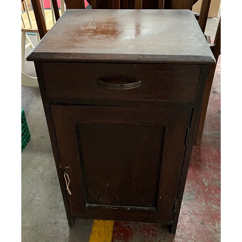 134 - Deco style side cabinet and side table.