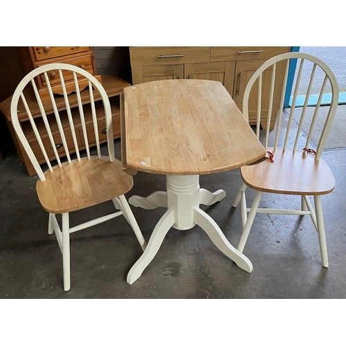 147 - Modern drop end table with two chairs