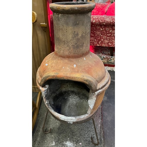 260 - Garden Chiminea with metal stand.