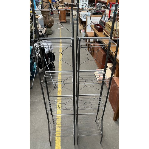 266 - A Pair of metal shelving units [Both fold down]