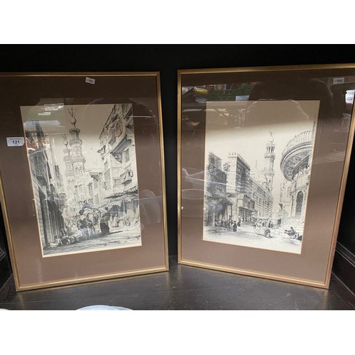 121 - Two Arab Market scene prints