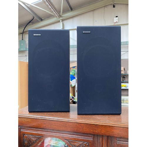 351 - A Large pair of vintage Sanyo speakers