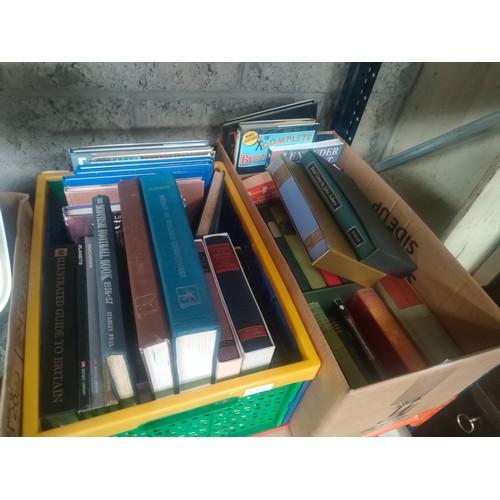 499M - Two boxes of mixed guide books and folio society books