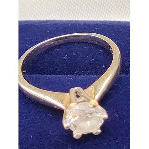 37 - 9ct yellow gold ladies ring set with a large CZ Stone. [Ring size L] [2.36Grams]