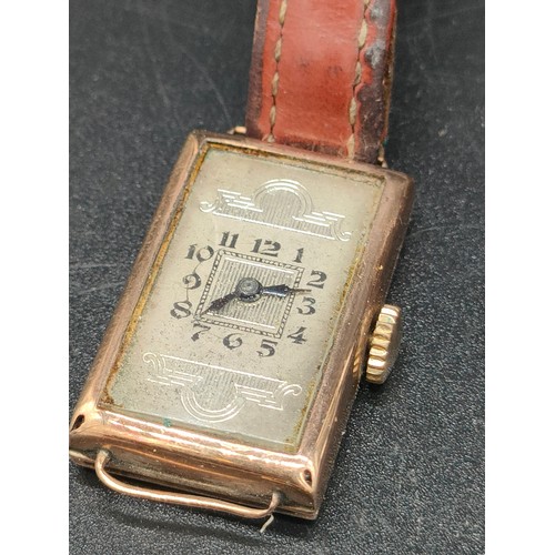 53 - Art deco design 9ct gold cased ladies watch [working], Ladies plated cased watch and a R.A.F Sweethe... 