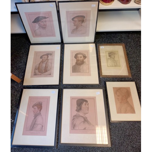 853 - Six coloured engravings ''His Majestrys Collection'' along with 2 others.
[54x46cm]