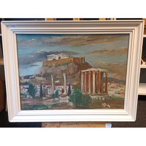 848 - Oil on canvas depicting Ancient Greek scene, Signed to the bottom right hand corner.

[66x86cm]