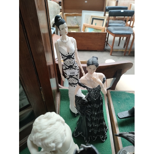 208 - Selection of collectables figures includes art deco style lady figures etc