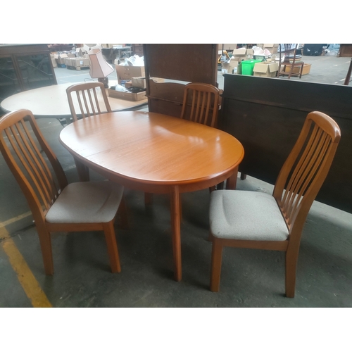 222 - Mid century Malaysia teak table & 4 chairs