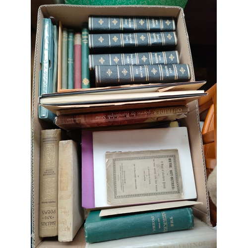 224 - Box of antique books includes poems etc