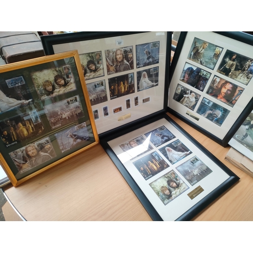 227 - A Collection of lord of the rings first day covers framed