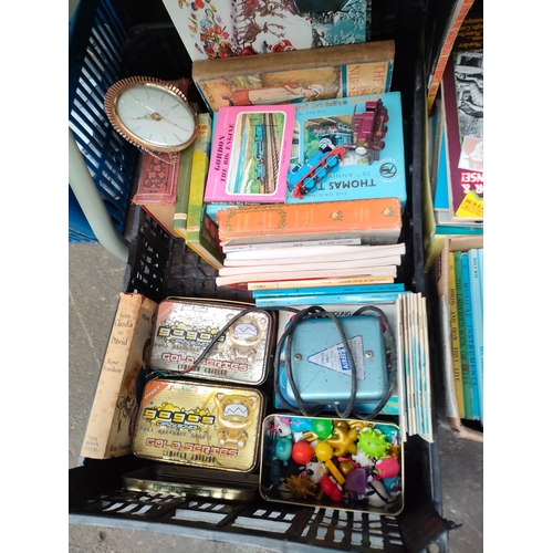 294 - Box of kids books includes Enid blyton books, toys etc