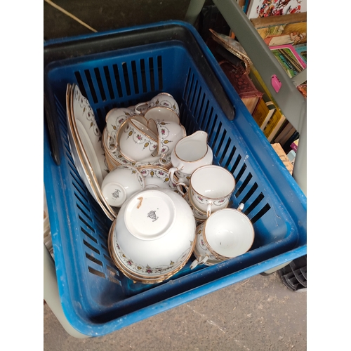 295 - 3 boxes of various tea wares to include Noritake, Victorian tea ware etc