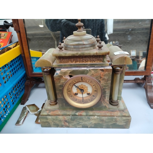 300 - Victorian onyx clock [needs attention]