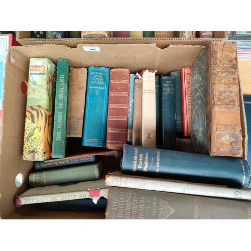 309 - 2 Boxes of antique books