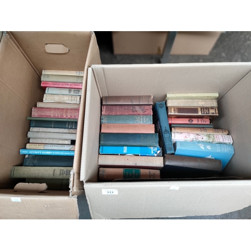 313 - 2 Boxes of antique books