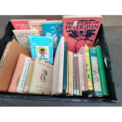 335 - Box of old kids story books includes Peter Pan etc