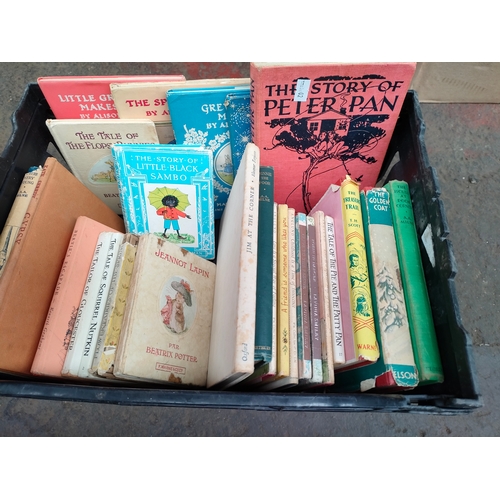 335 - Box of old kids story books includes Peter Pan etc