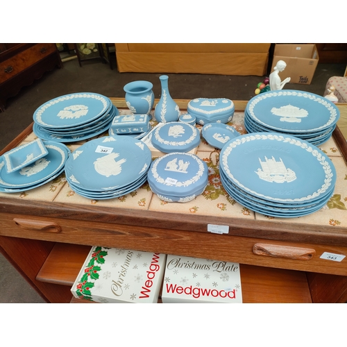 342 - Large selection of Wedgewood jasper wares