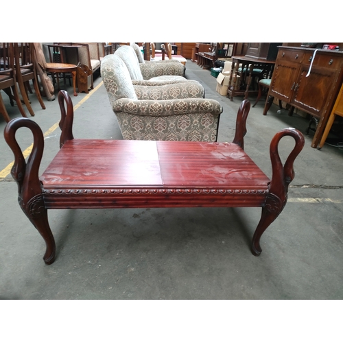 356 - Mahogany swan themed coffee table