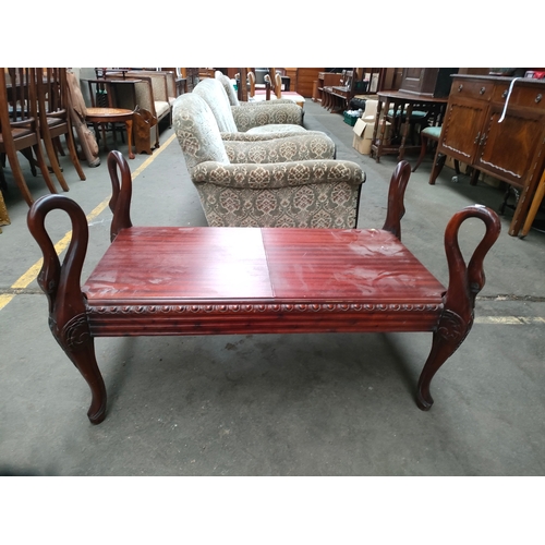 356 - Mahogany swan themed coffee table