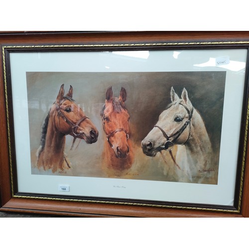 160 - A Large print of the 3 horses includes red rum etc