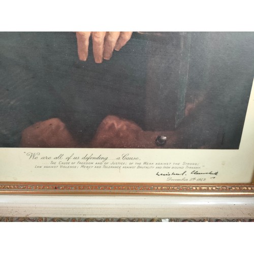 118 - A Vintage Print of Sir Winston Churchill sitting with his cigar set in framing