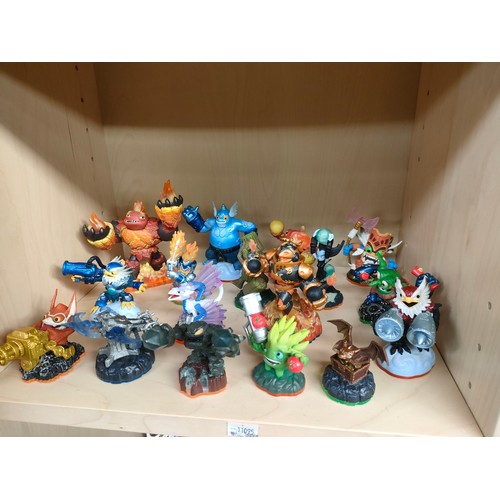 101 - 3 Shelf of Skylanders figures