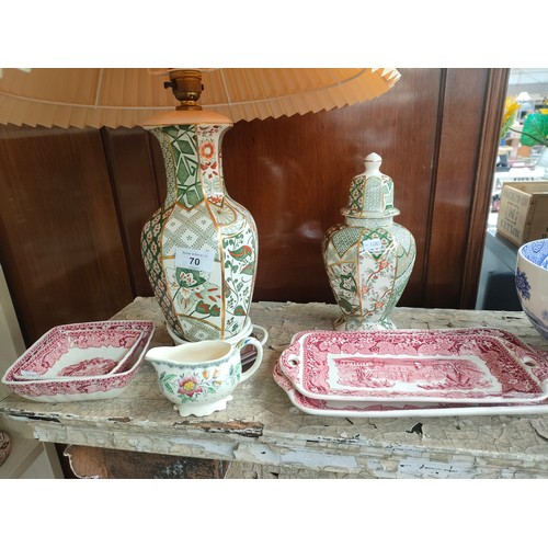 70 - A Selection of Masons ironstone and copeland spode wares