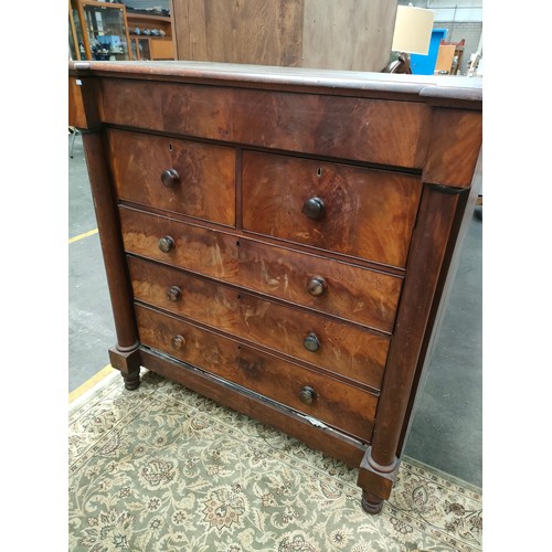 380 - Victorian Scottish OG 2 over 4 chest of drawers, Has Hidden drawer to top section.  [Needs a replace... 