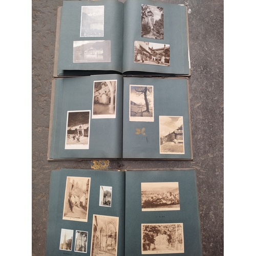 387 - 3 antique photo and postcard albums