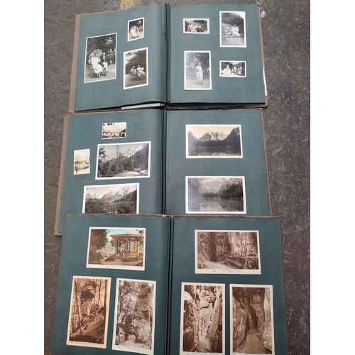 387 - 3 antique photo and postcard albums