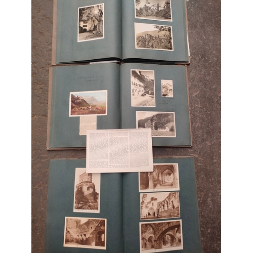 387 - 3 antique photo and postcard albums