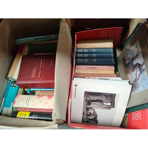 389 - 2 Boxes of various books includes pelican etc