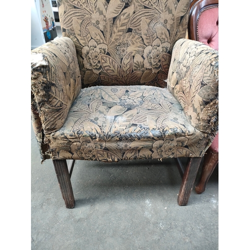 391 - 19th century high back arm chair.