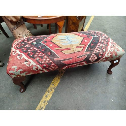 398 - Vintage Aztec Patterned long stool