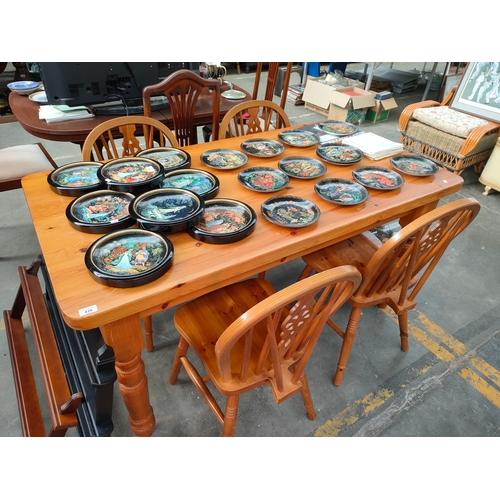 438 - Farm house pine table with 4 chairs