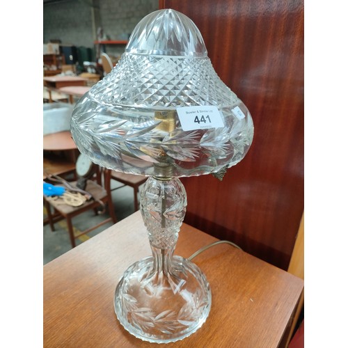 441 - Crystal table lamp with glass shade