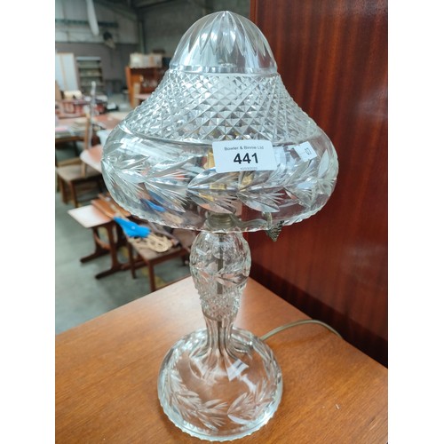 441 - Crystal table lamp with glass shade